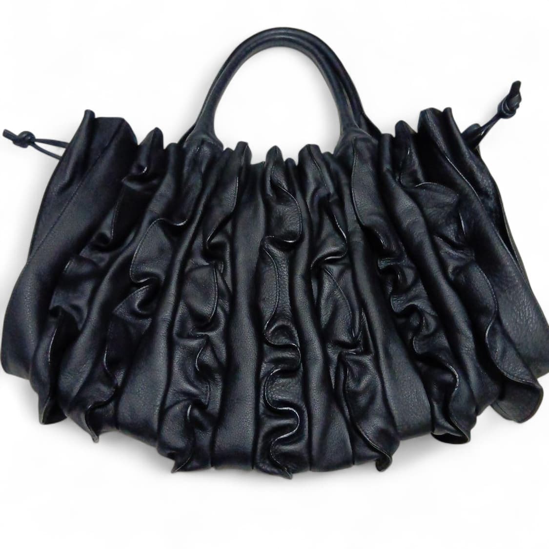 루포 바르셀로나 레더 프릴 보스톤 토트백 꼼데 스타일 상품이미지3