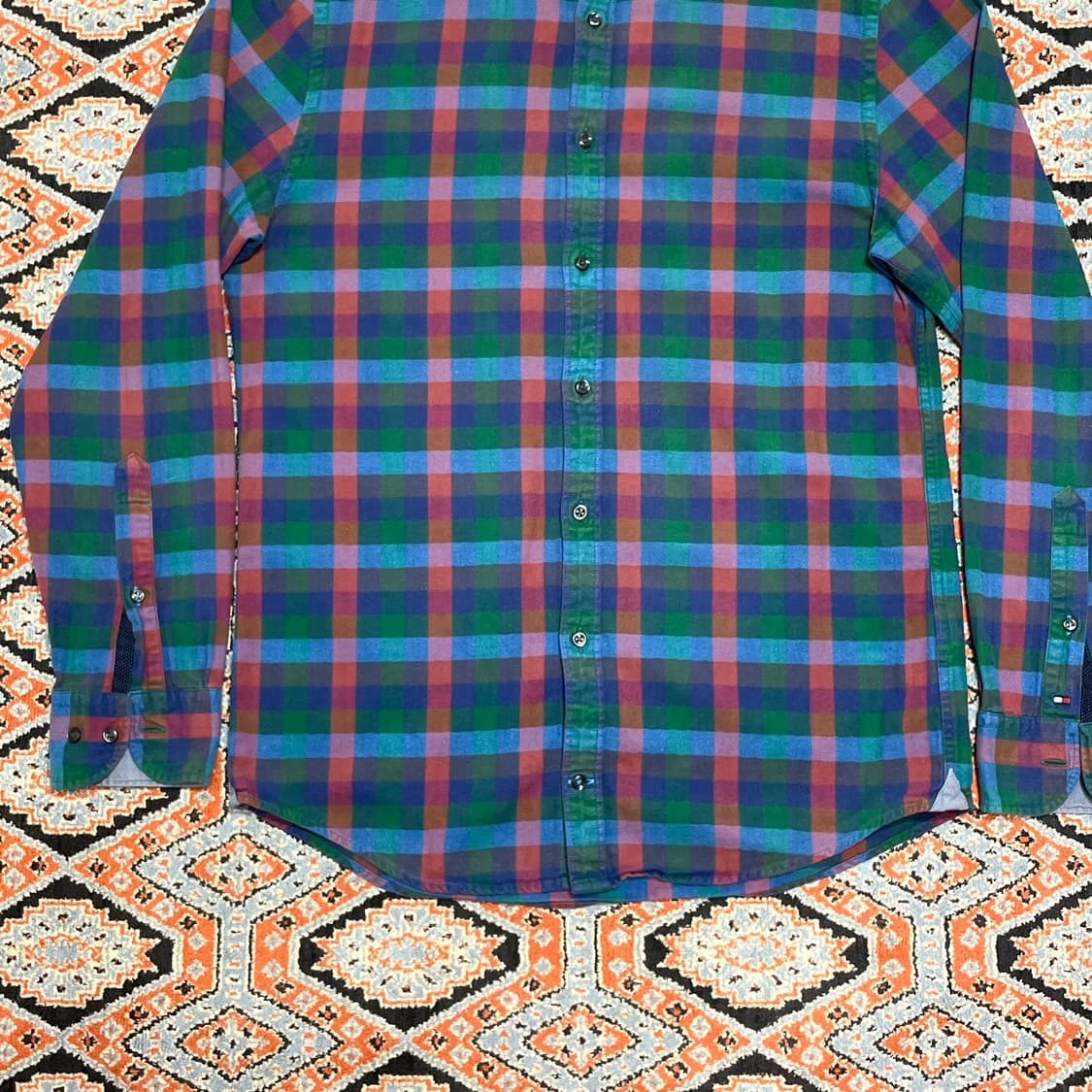 타미힐피거 그린 블루 깅엄체크 남성S 상품이미지3