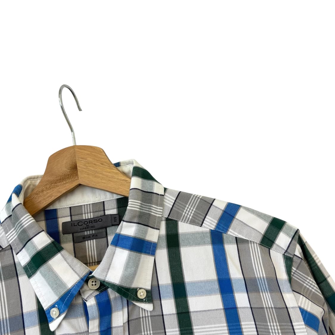일꼬르소 슬림 핏 옥스포드 체크 셔츠 상품이미지3
