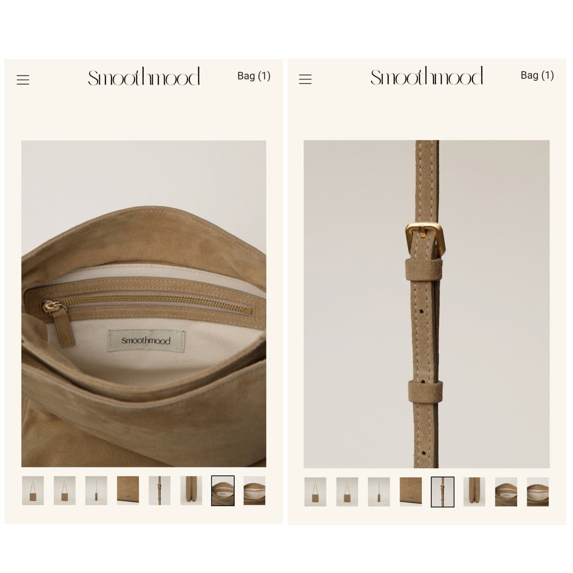 [새상품] 스무드무드 gusto bag dune 스웨이드 크로스백 가방 상품이미지8