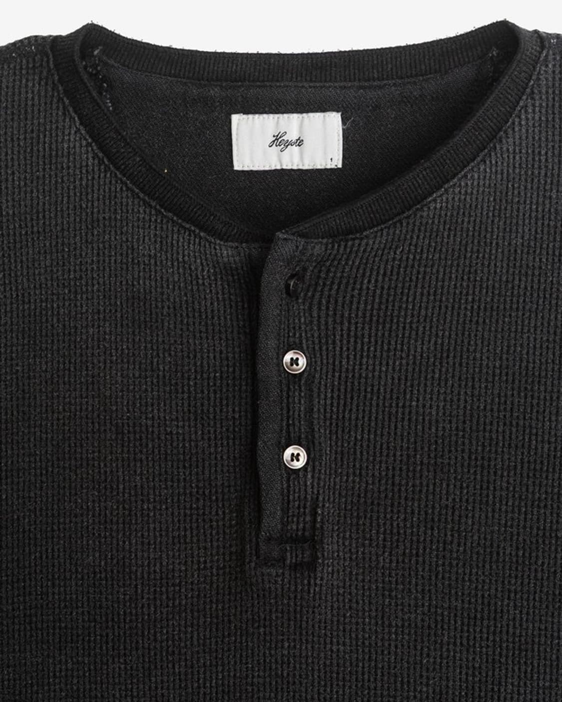 헤이스트 빈티지 써멀 니트 헨리 셔츠 빈티지블랙 상품이미지3