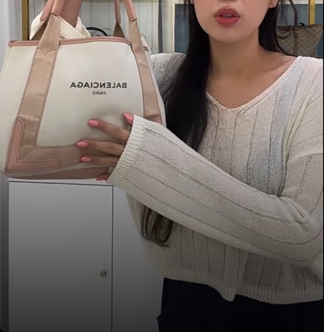 (빈티지) 발렌시아가 카바스 핑크S 상품이미지2