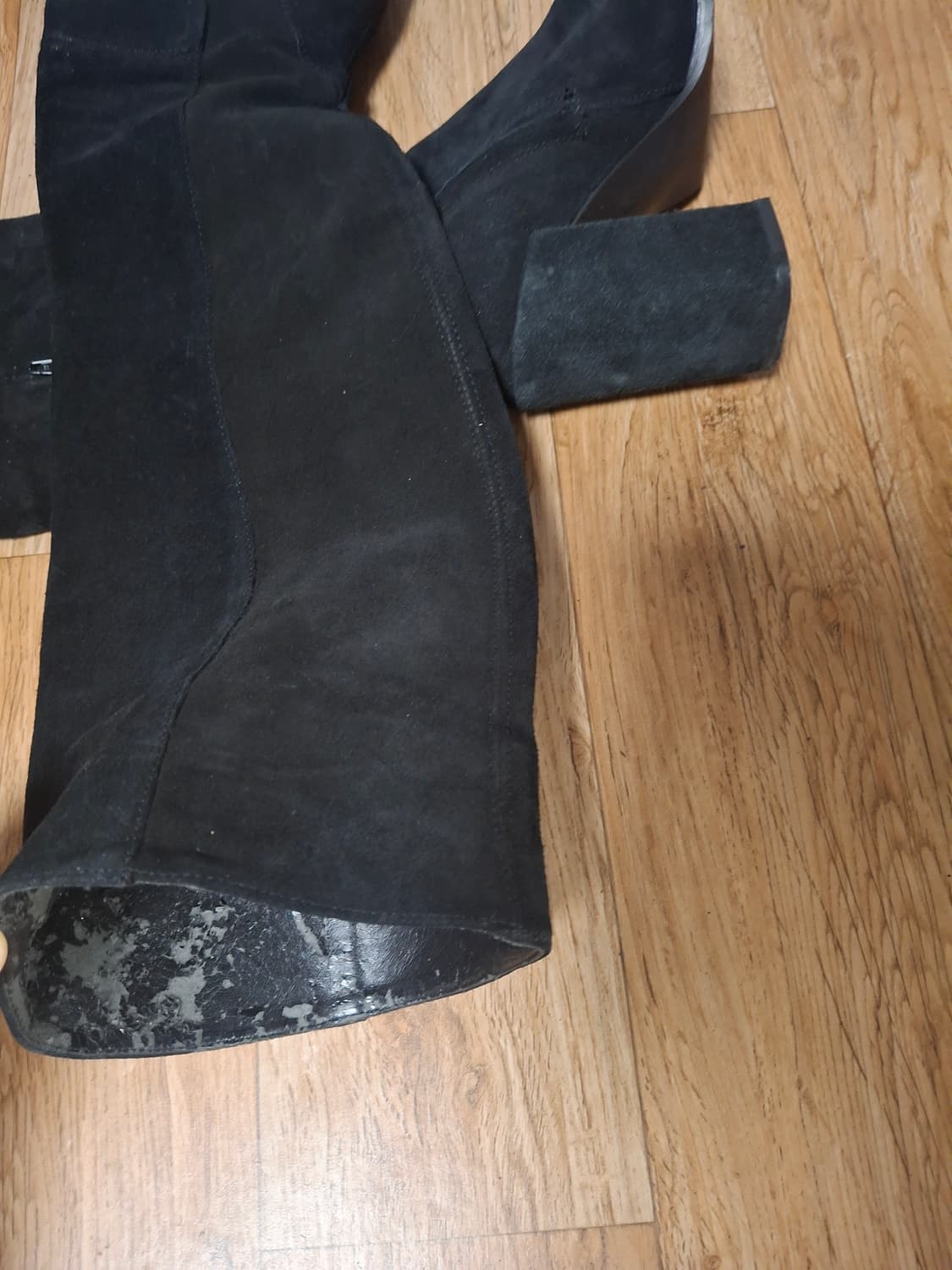 자라 블랙 스웨이드 롱부츠 상품이미지5