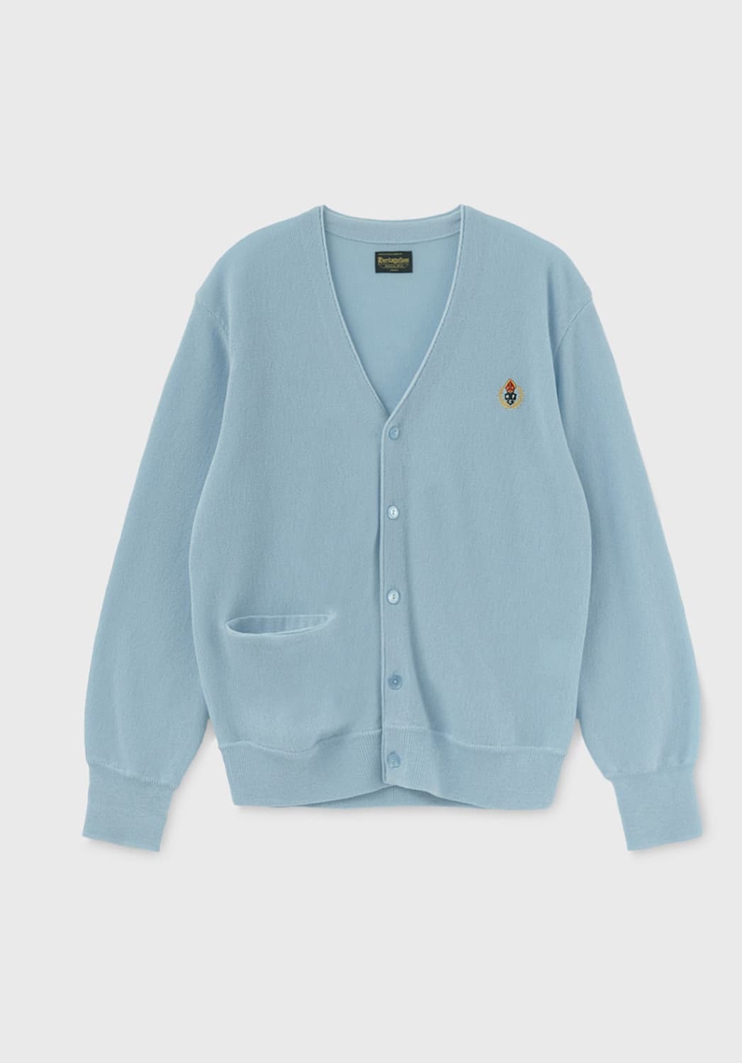 CREST MERINO WOOL CARDIGAN / Sky Blue S 상품이미지1
