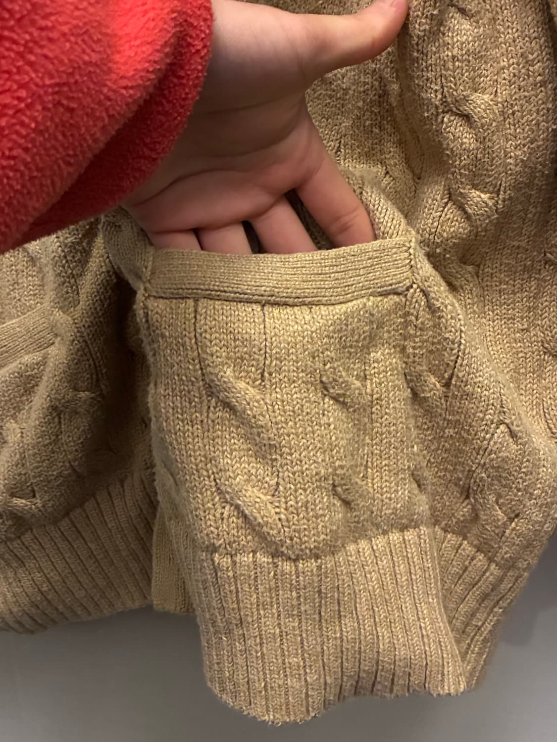 (L/103)POLO 폴로랄프로렌 코튼 케이블 니트 가디건 베이지 상품이미지6