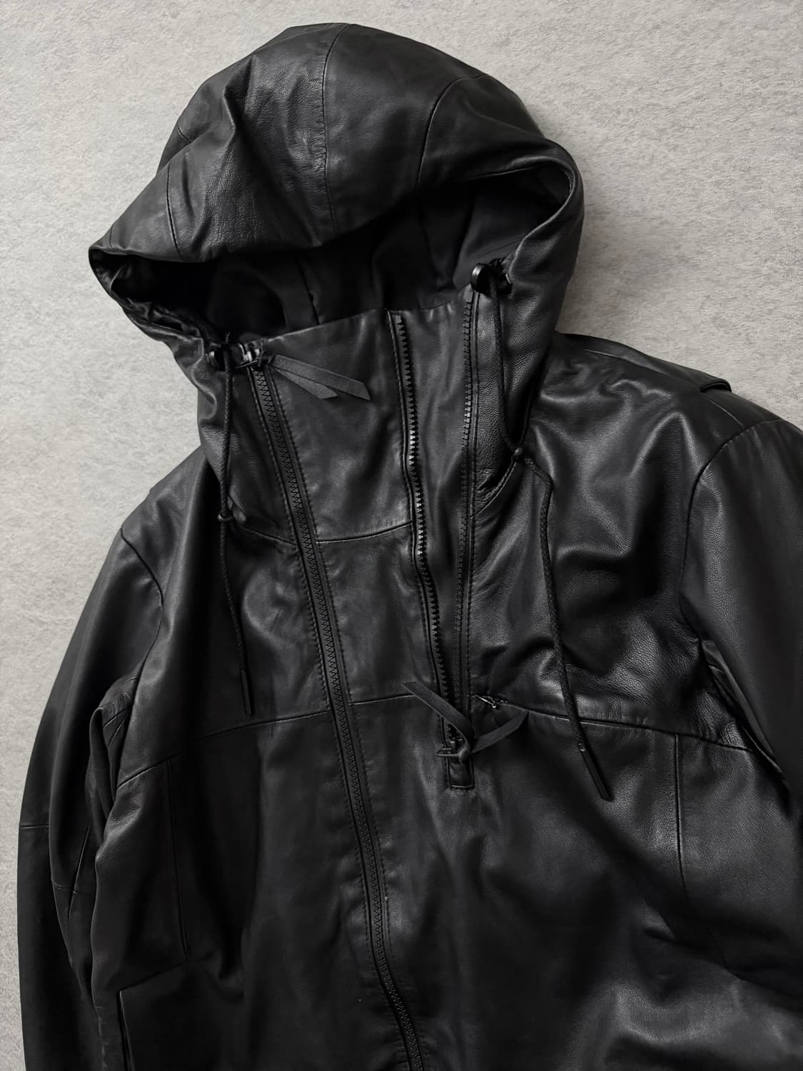 C Diem 하이넥 사선 램스킨 자켓 상품이미지4