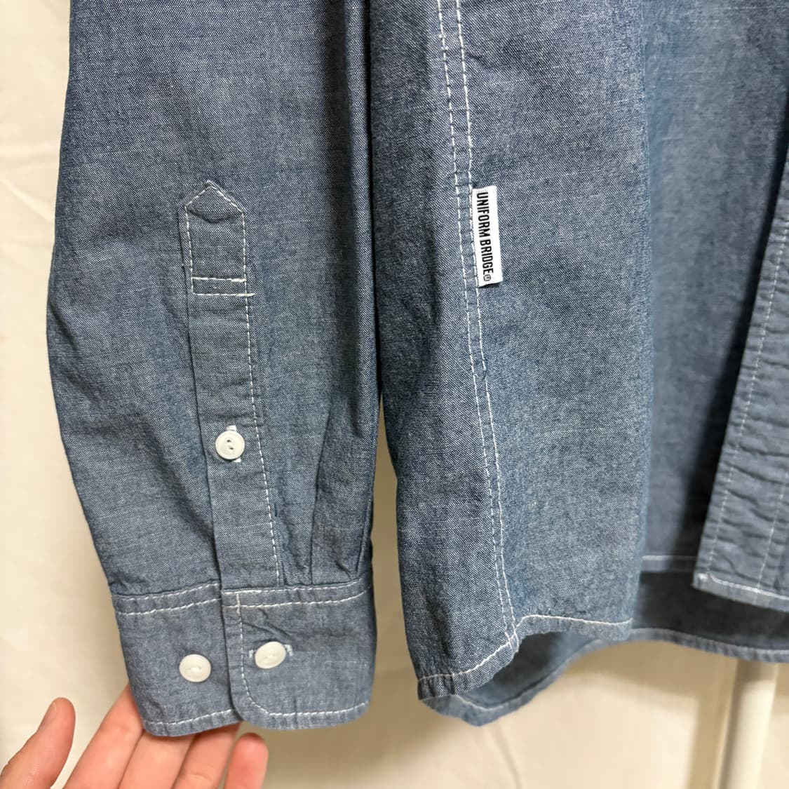 유니폼브릿지 샴브레이 워크 셔츠 / 블루, L 상품이미지6