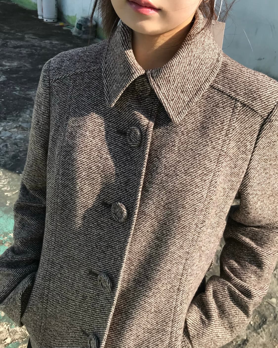 브라운 트위드 코트  상품이미지2