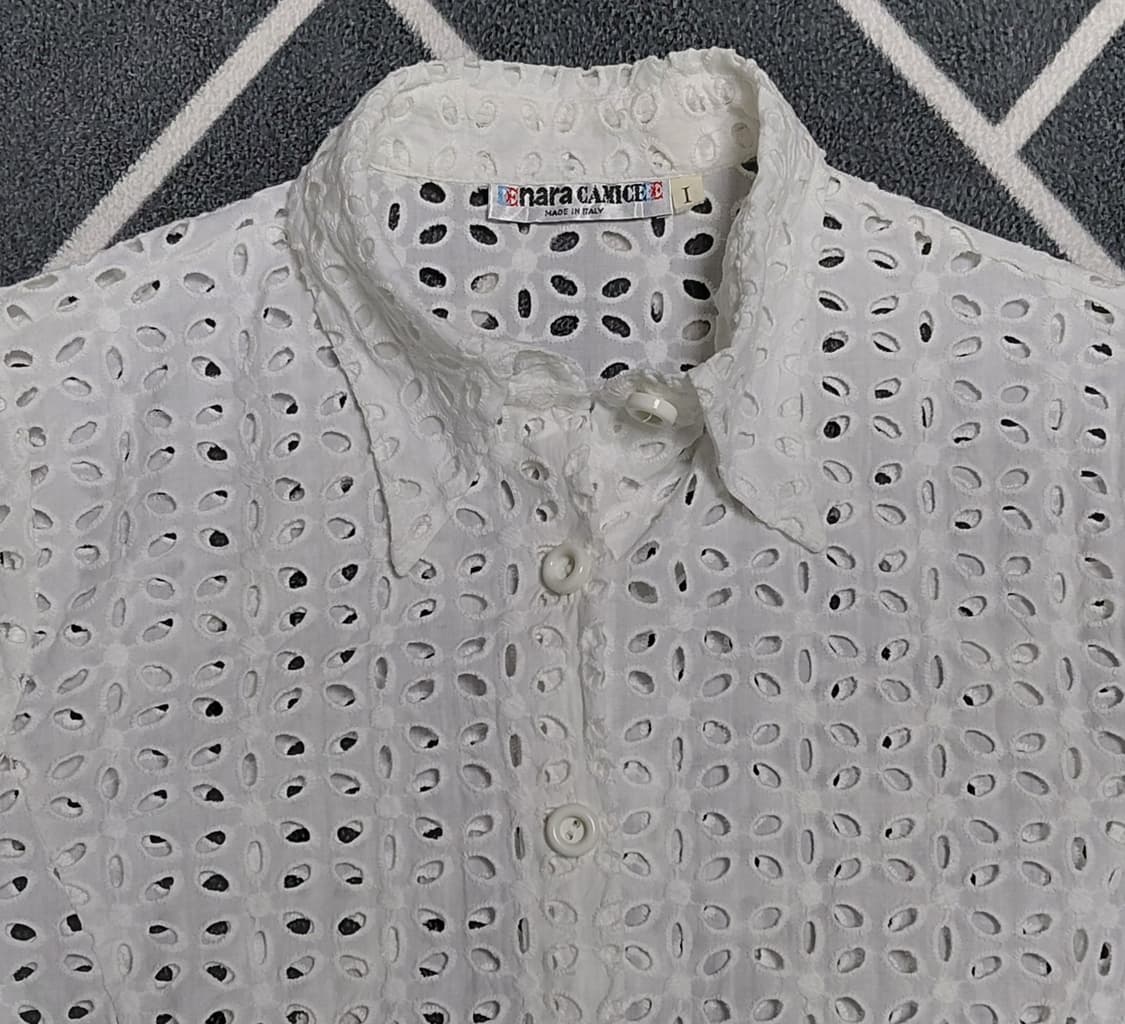 NARA CAMICIE  이태리 메이드 아일렛 펀칭 블라우스 (사이즈 1 상품이미지2