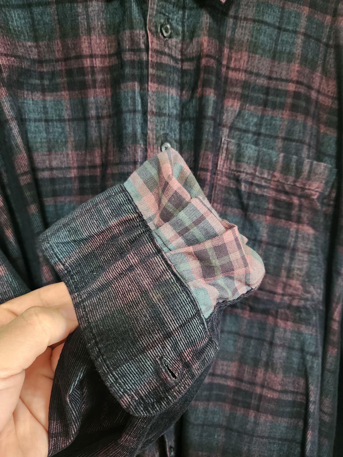 [3] 퍼렌 릴렉스드 코듀로이 셔츠 네이비 핑크 상품이미지3