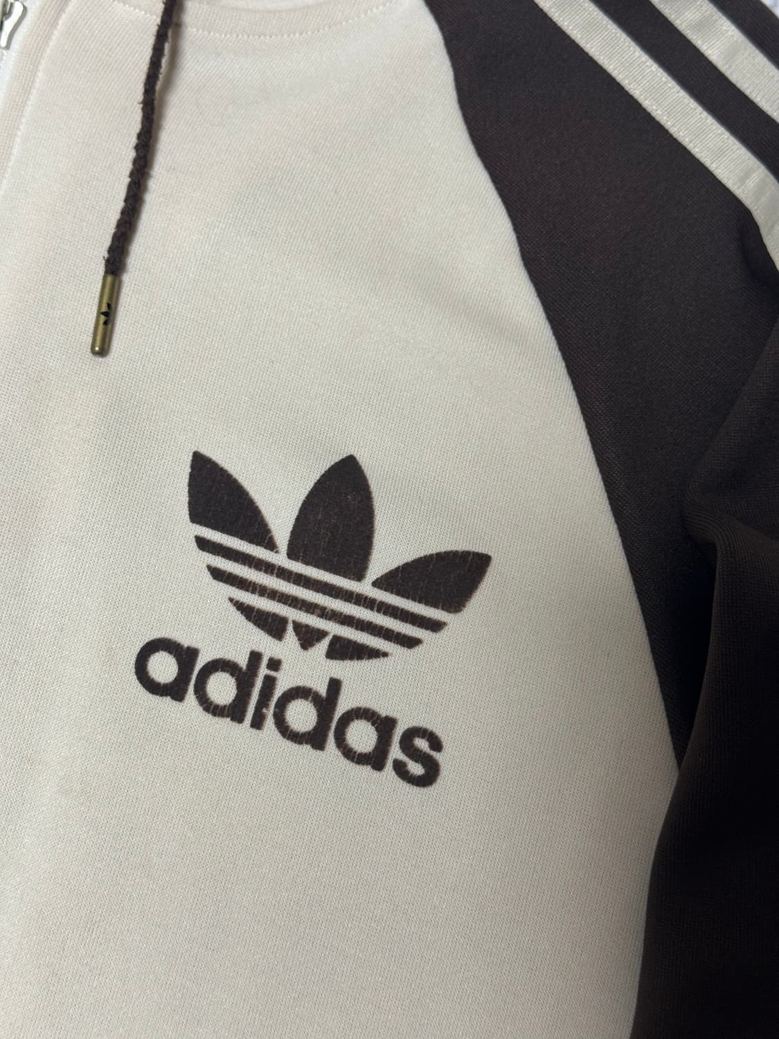 대장 아디다스 삼선 모카브라운 후드집업 져지 자켓 상품이미지4