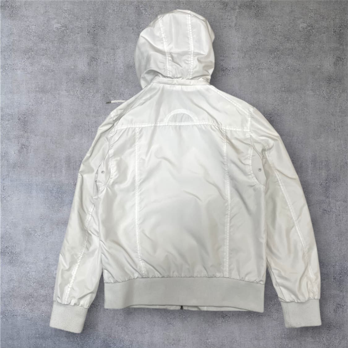에스크 Ask 화이트 Y2K 셔링 후드 바람막이 자켓 L (공용추천) 상품이미지7
