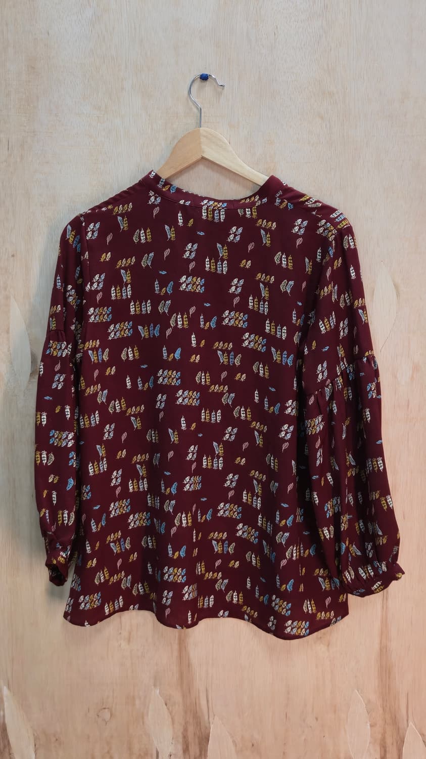 레드 패턴 블라우스  상품이미지4