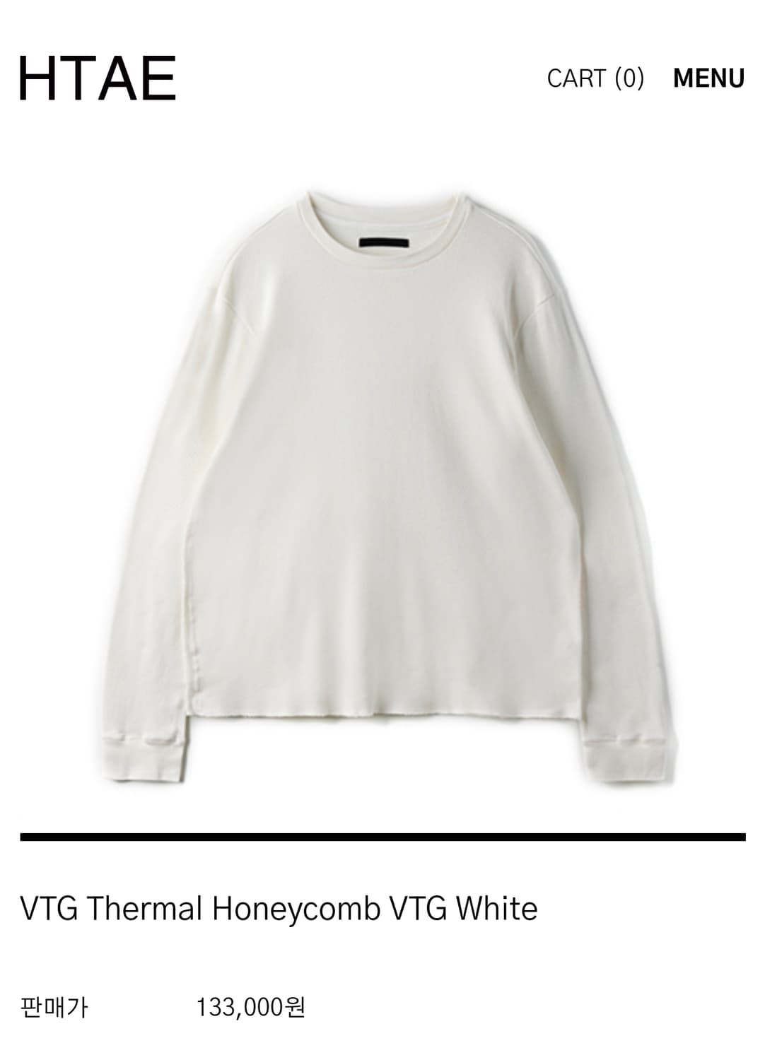 HTAE Thermal Honeycomb VTG White 와플티 상품이미지1