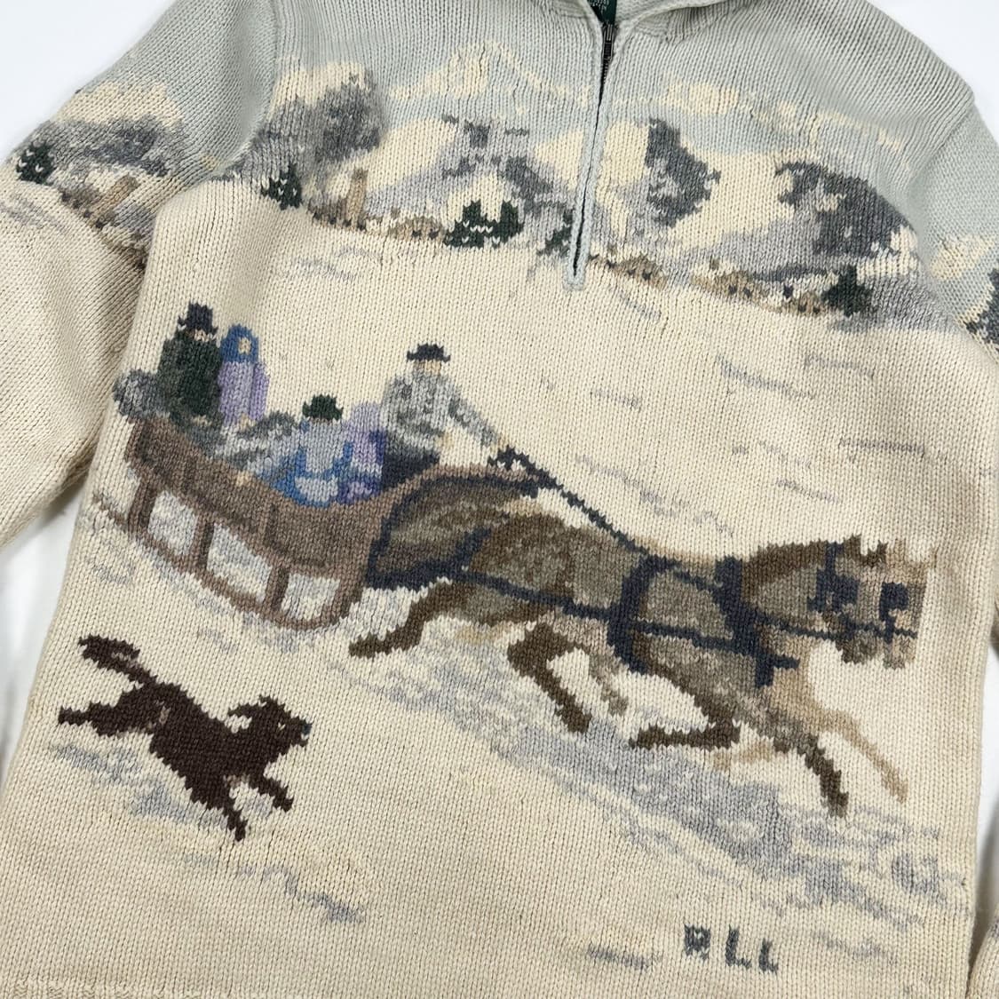 폴로 랄프로렌 RL 그래픽 후디 반집업 니트 (S 여성추천) 상품이미지3