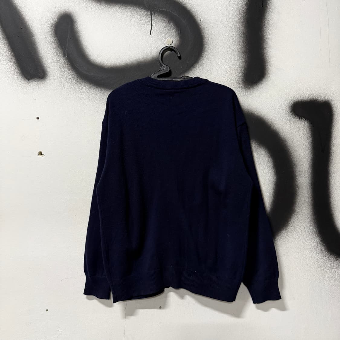 라코스테 서광 울 100% 네이비 딥브이넥 니트 가디건 상품이미지2