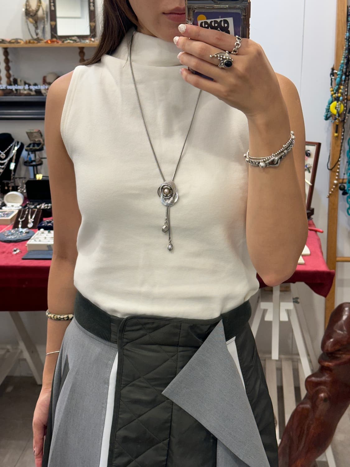 Vintage pearl bolo tie 상품이미지2