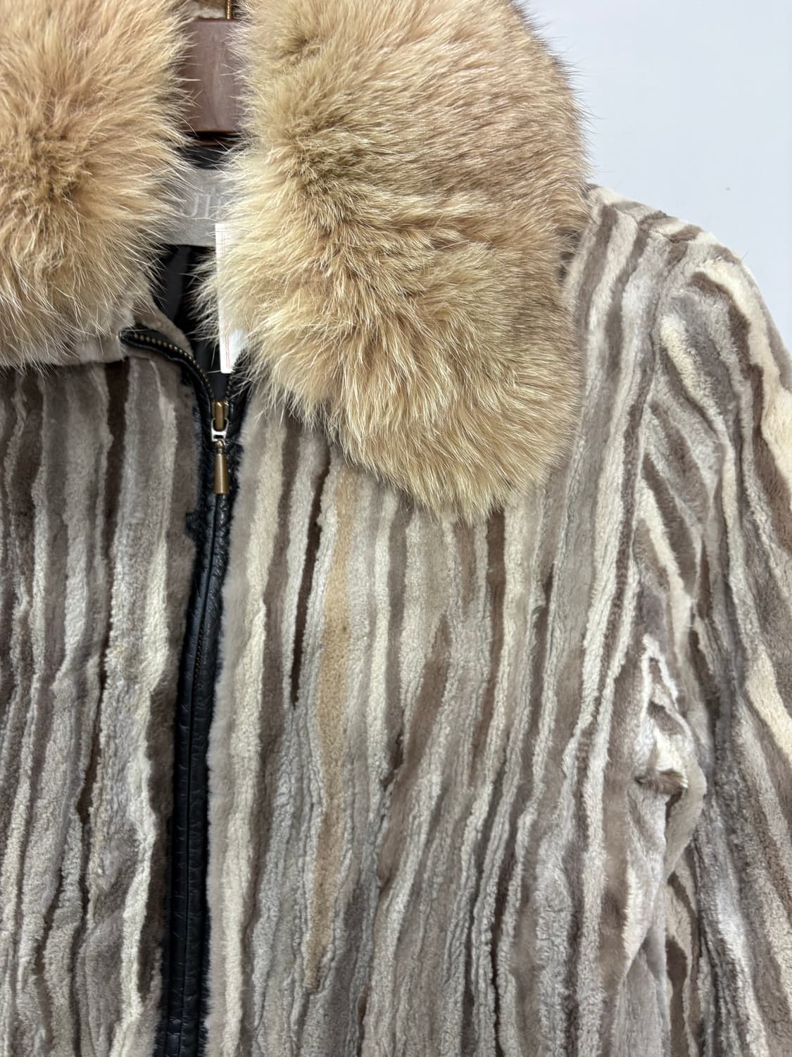 빈티지 JINDO 스트라이프 패턴 퍼 자켓 A2778 상품이미지3