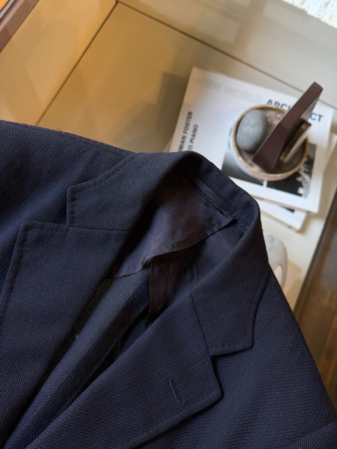 BEAMS F 빔즈에프 네이비 블레이저 슬림100 상품이미지6