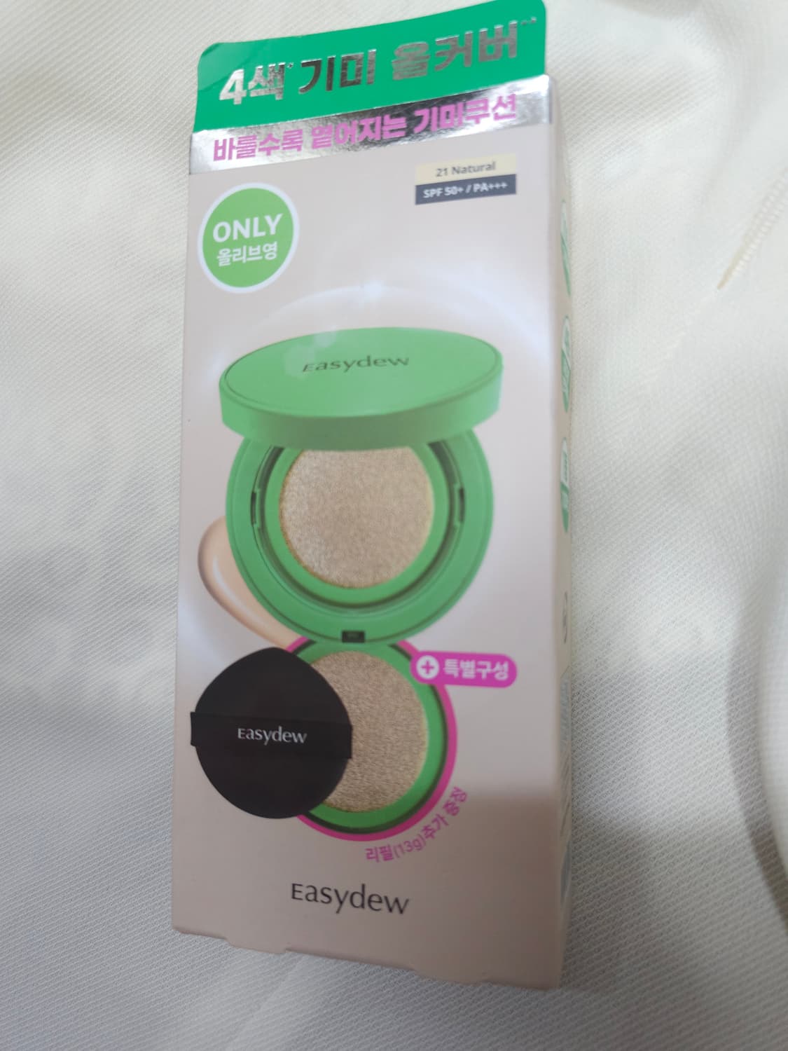 새상품)이지듀 기미올커버 쿠션 21호 + 리필 상품이미지1