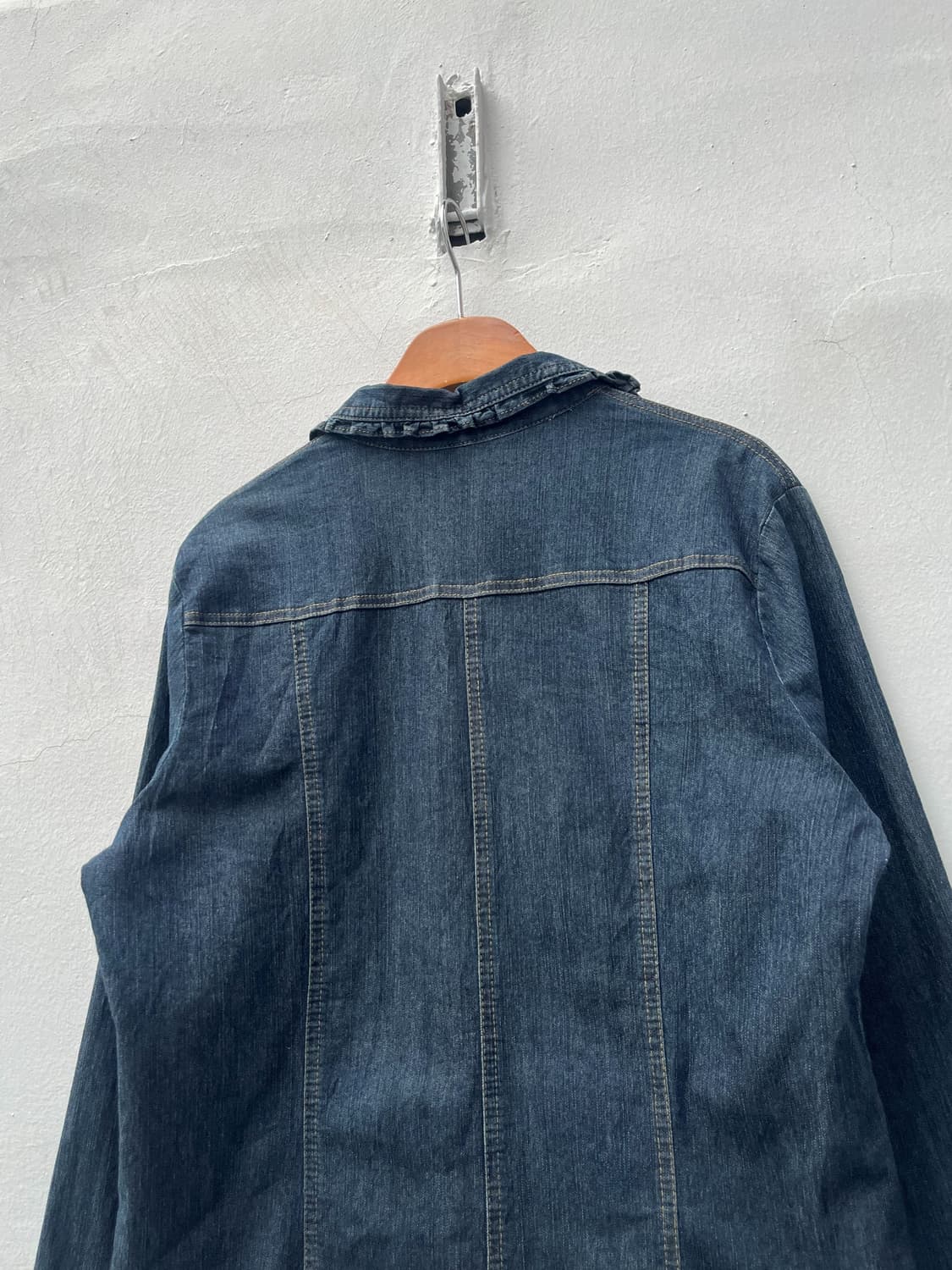 Vintage 레이스도킹 데님셔츠  상품이미지6