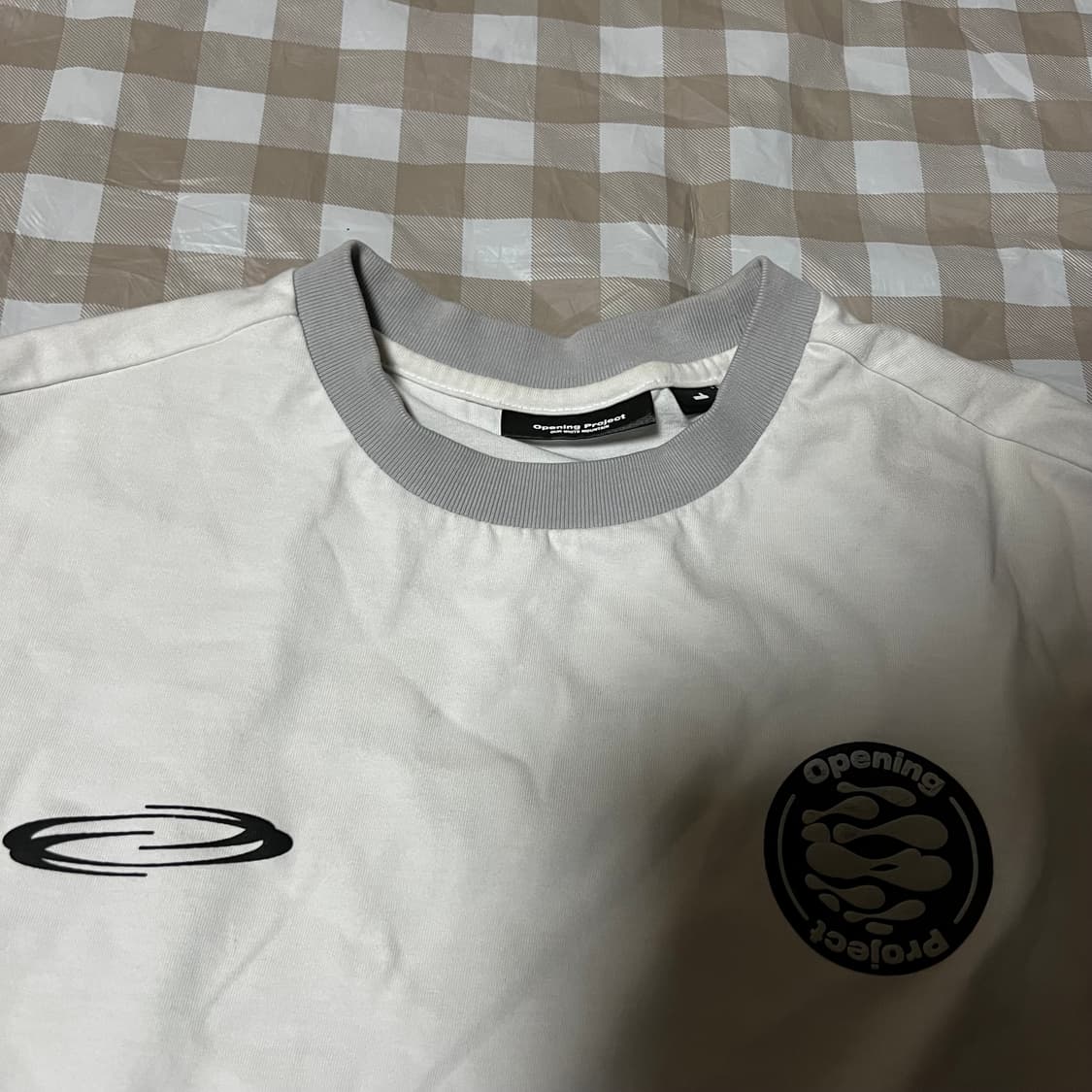 오프닝프로젝트 반팔 화이트 1 무지티 반팔티 흰색 공용 상품이미지2