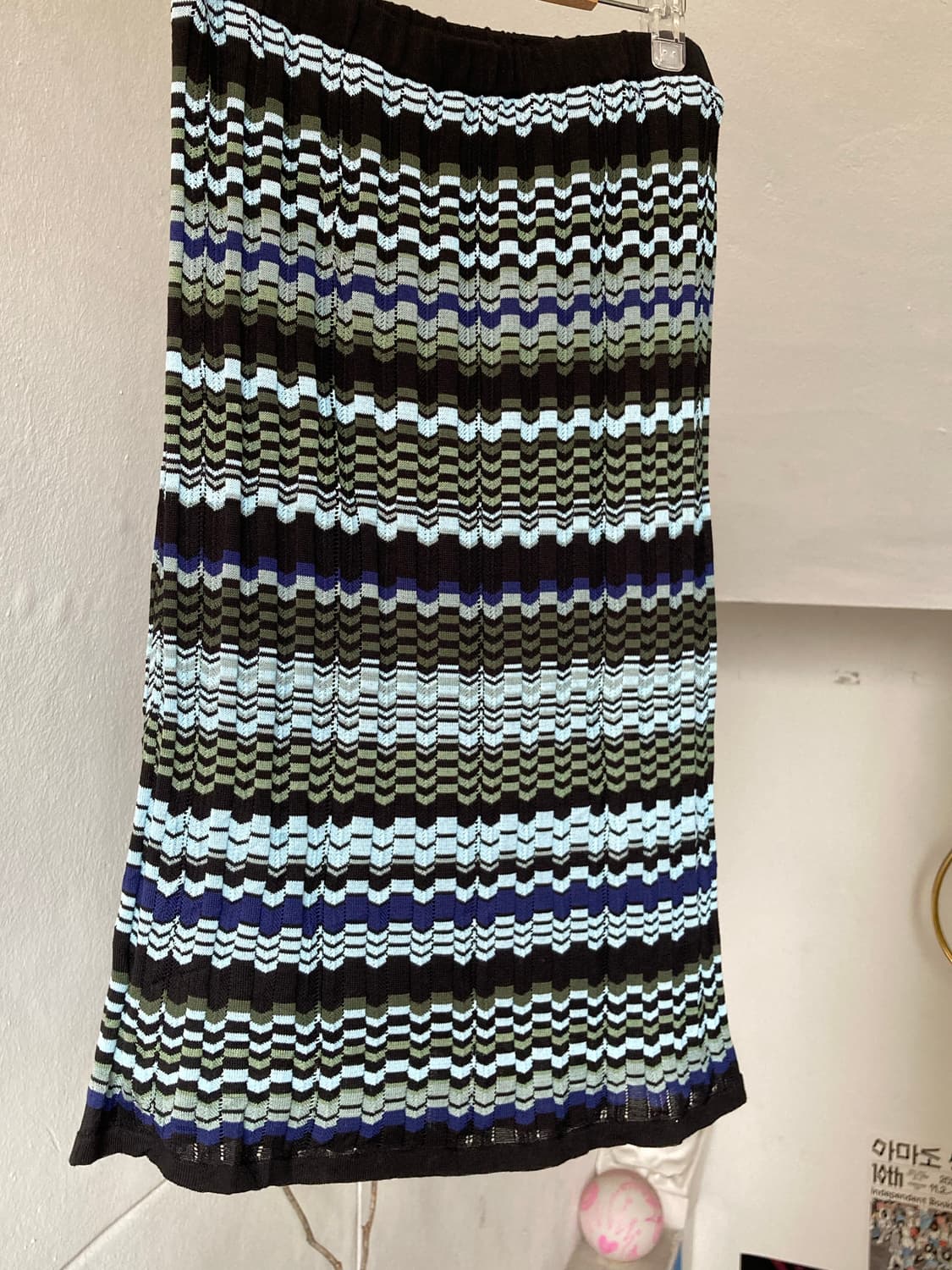 울 케이블 레이어드 니트 미디 스커트 상품이미지6