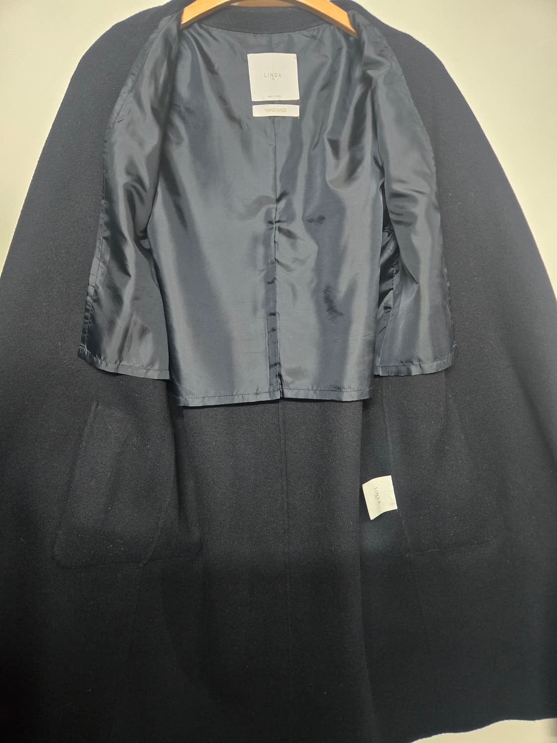 LINDA 핸드메이드 울 코트 블랙 free 상품이미지4