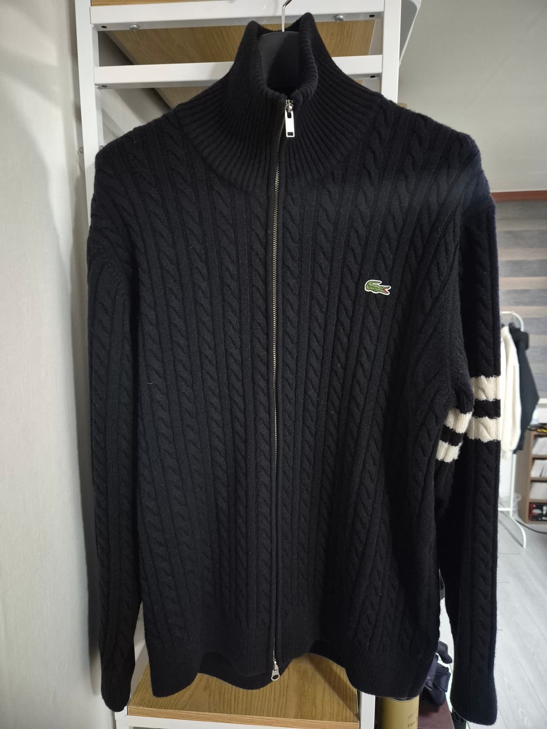 라코스테 울 케이블 니트 집업 가디건 6(110) 상품이미지1
