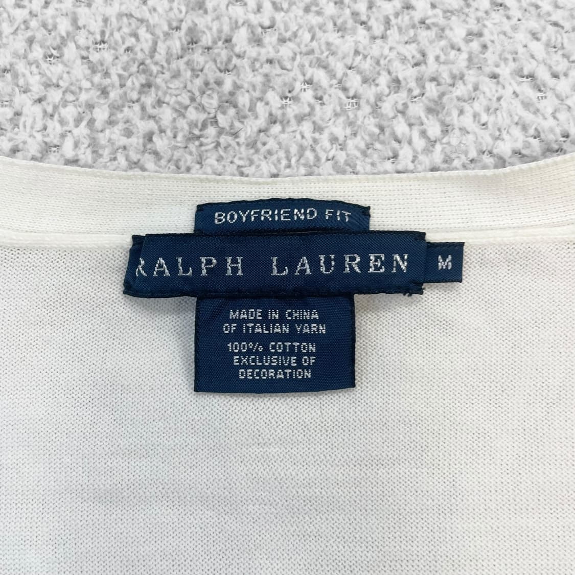 폴로 랄프로렌 우먼스 코튼 브이넥 니트 가디건 화이트 상품이미지4