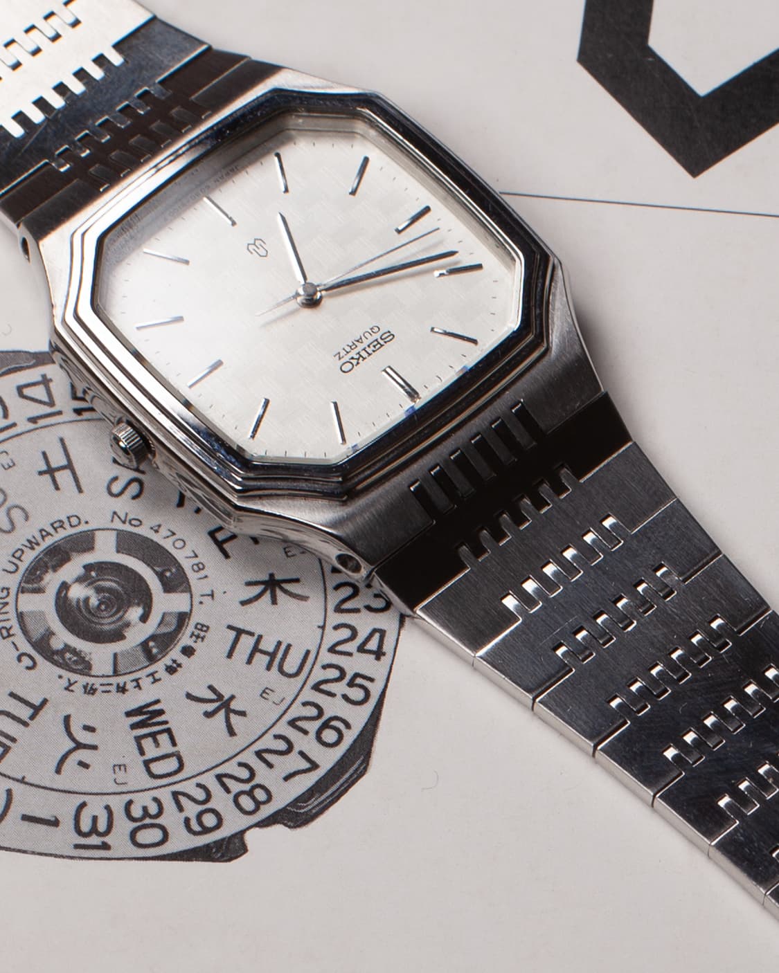 세이코 쿼츠 스퀘어 6030-5080 빈티지 시계 상품이미지3