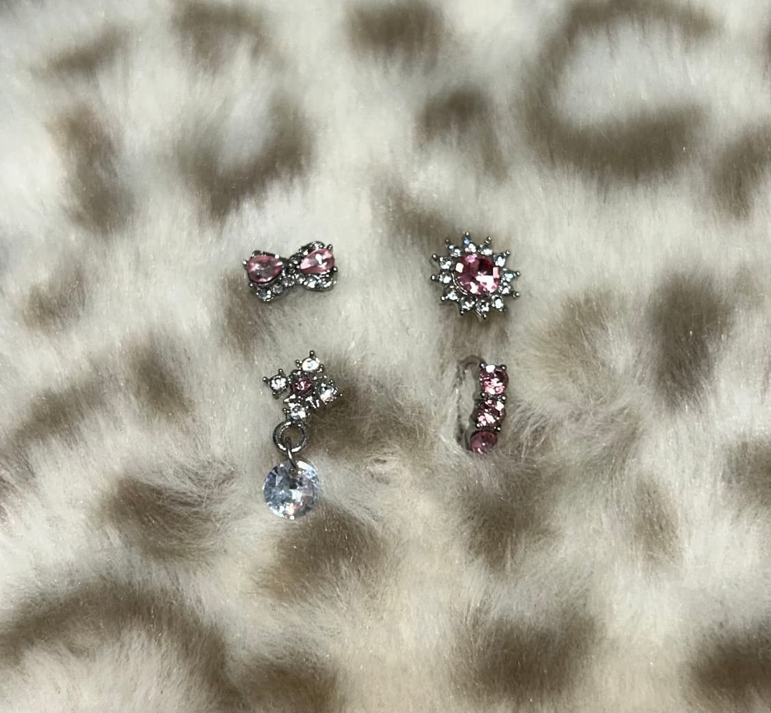 핑크 피어싱 세트 (4개 일괄) 상품이미지2