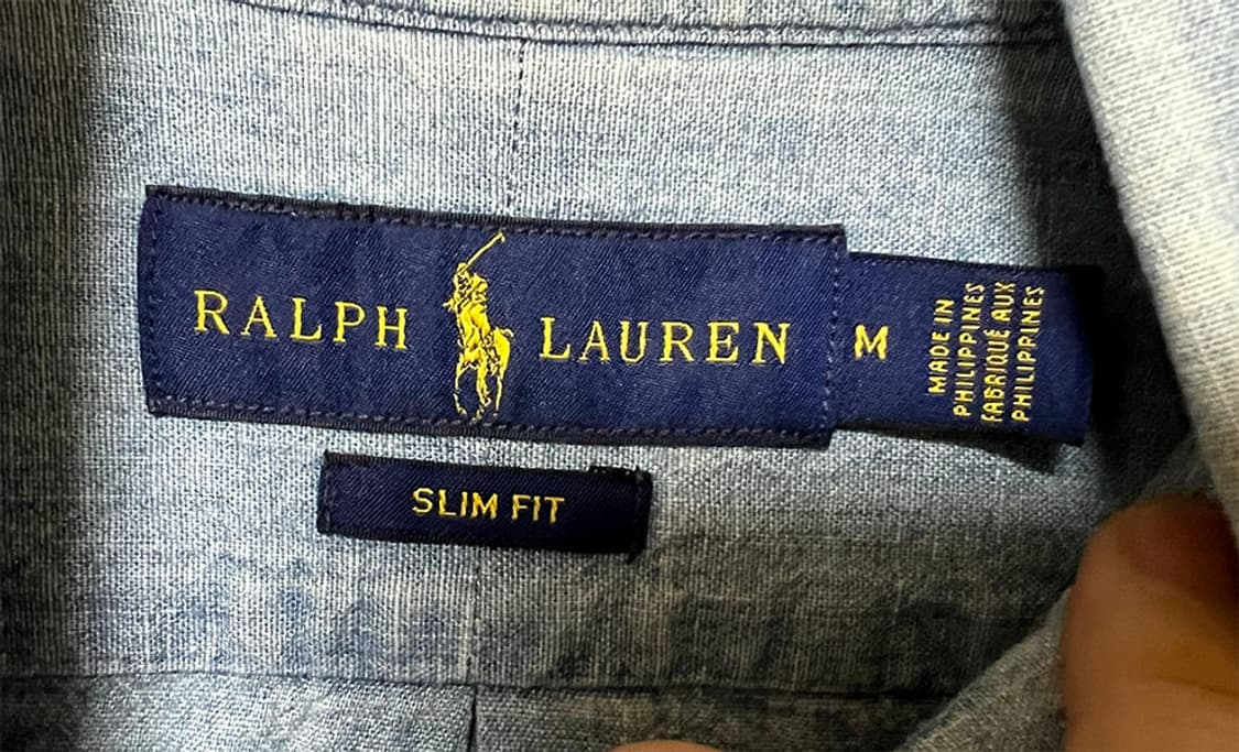  POLO 폴로 남자 샴브레이셔츠 데님 춘추 슬림핏 M 95 상품이미지3