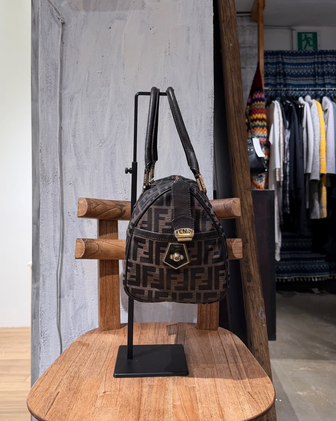 펜디 브라운 주카 캔버스 셰프 보스턴 백 상품이미지3