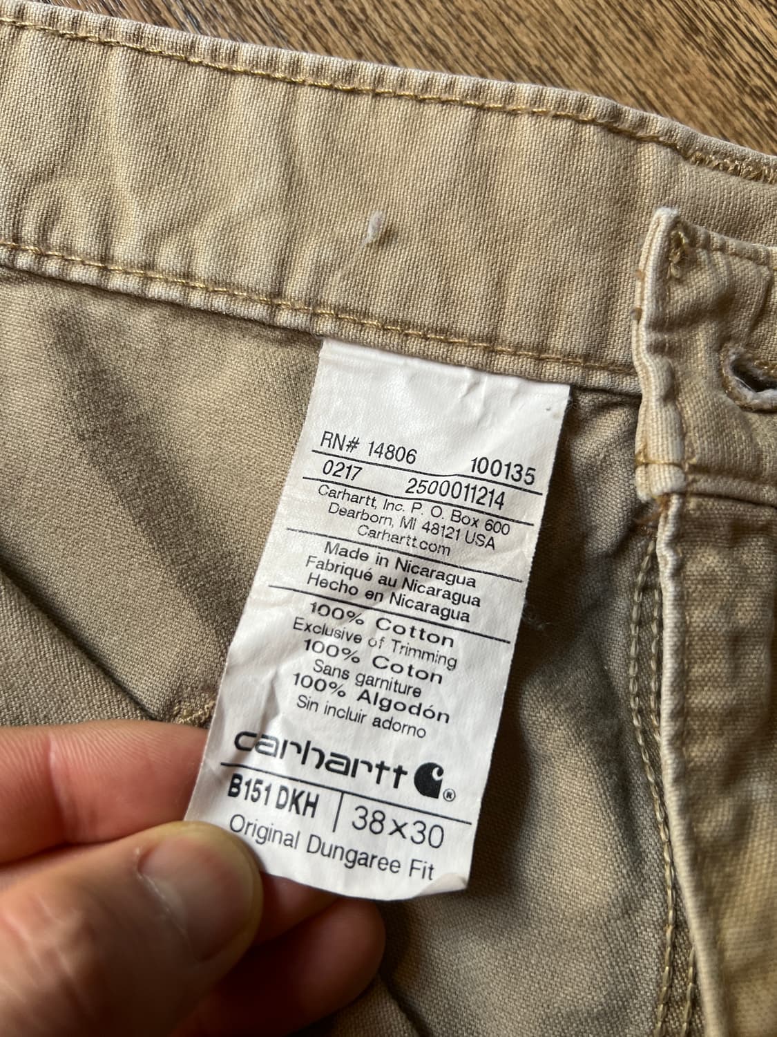 [38]칼하트 USA 덩가리핏 베이지 싱글니 카펜터 워크 팬츠 상품이미지7
