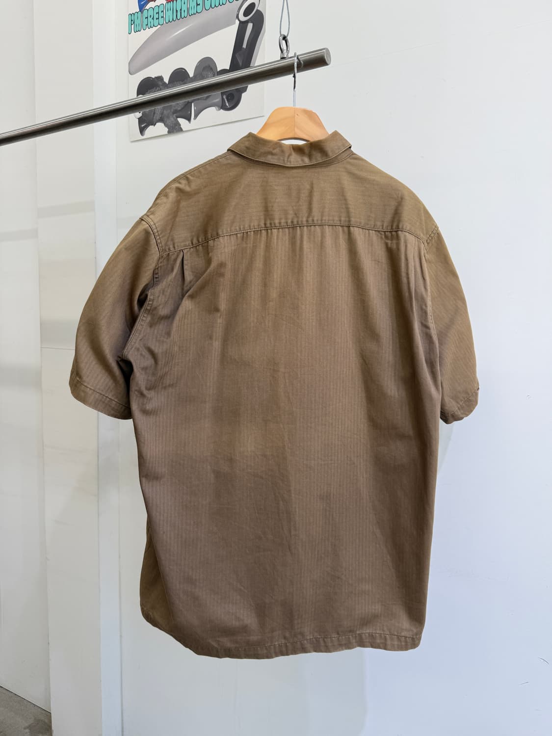 STUSSY 헤링본 코튼 반팔 셔츠 자켓  상품이미지6