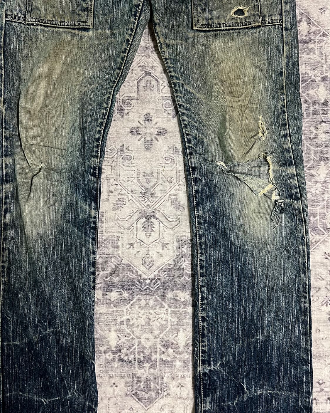 Y2K Distressed Cargo Denim Pants 상품이미지8