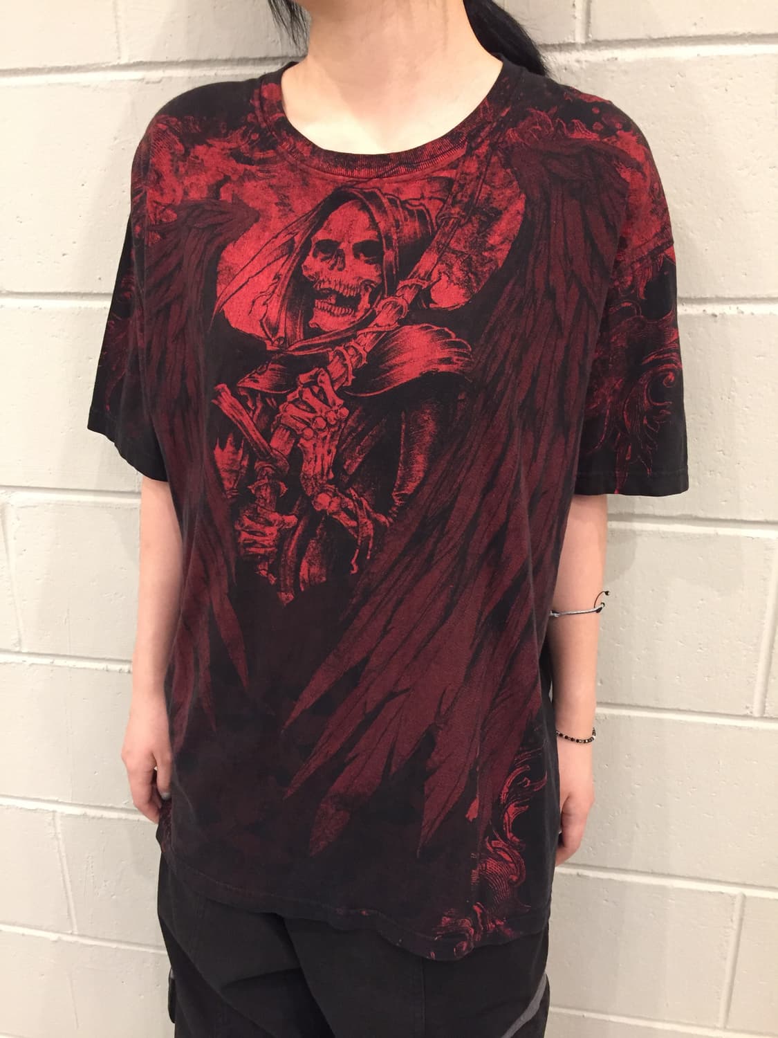 Gothic Skull Grim Reaper T-Shirt 상품이미지4