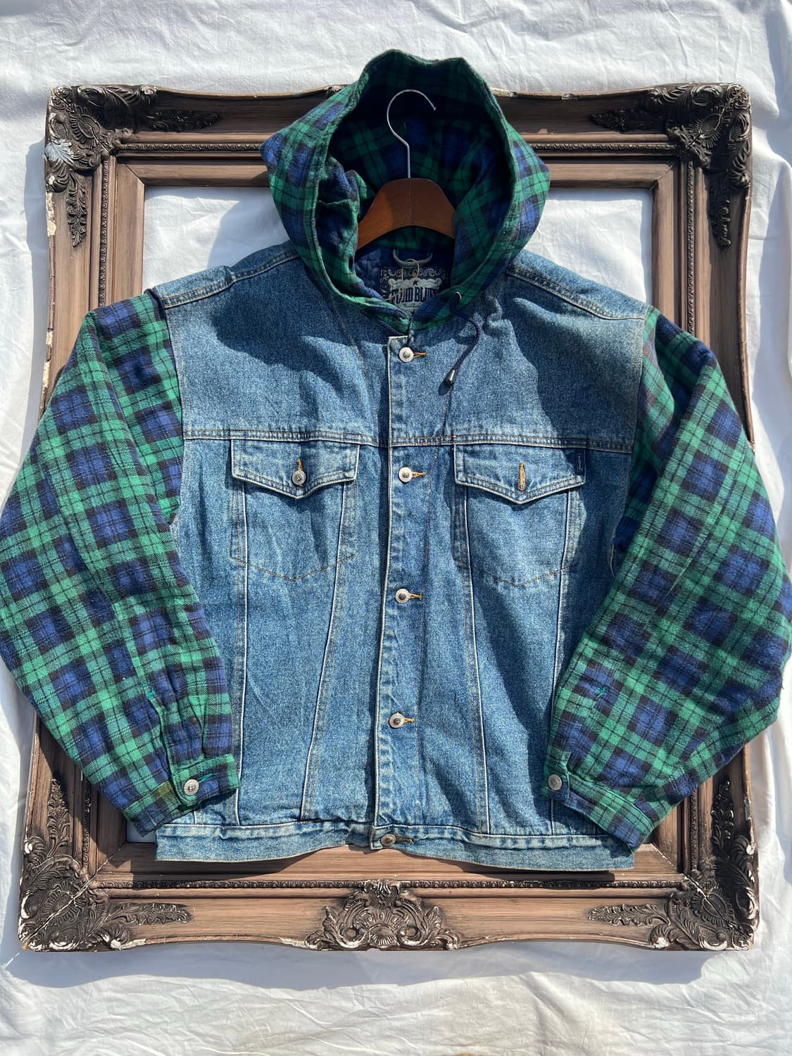 채크 후드 데님 자켓 (US) 상품이미지1