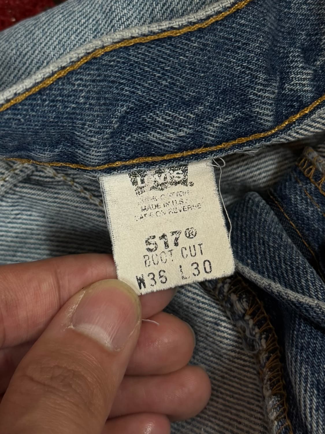 90's USA Made 빈티지 리바이스 517 부츠컷 상품이미지9