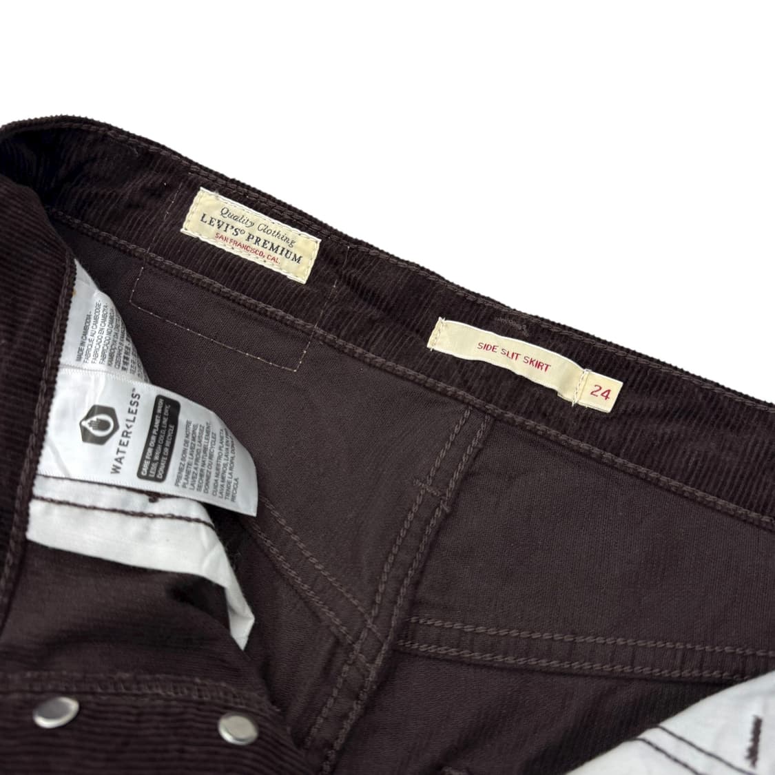 리바이스 버건디브라운 코듀로이 롱스커트 상품이미지7