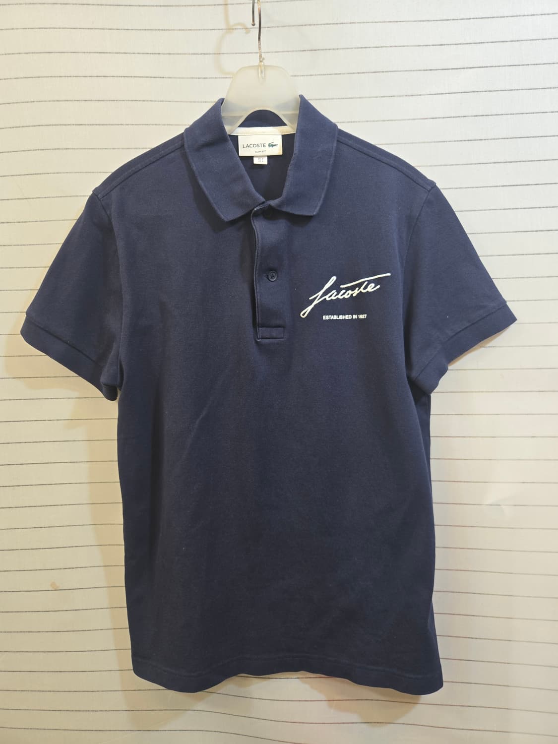 라코스테 네이비 슬림핏 폴로티 US S 상품이미지1
