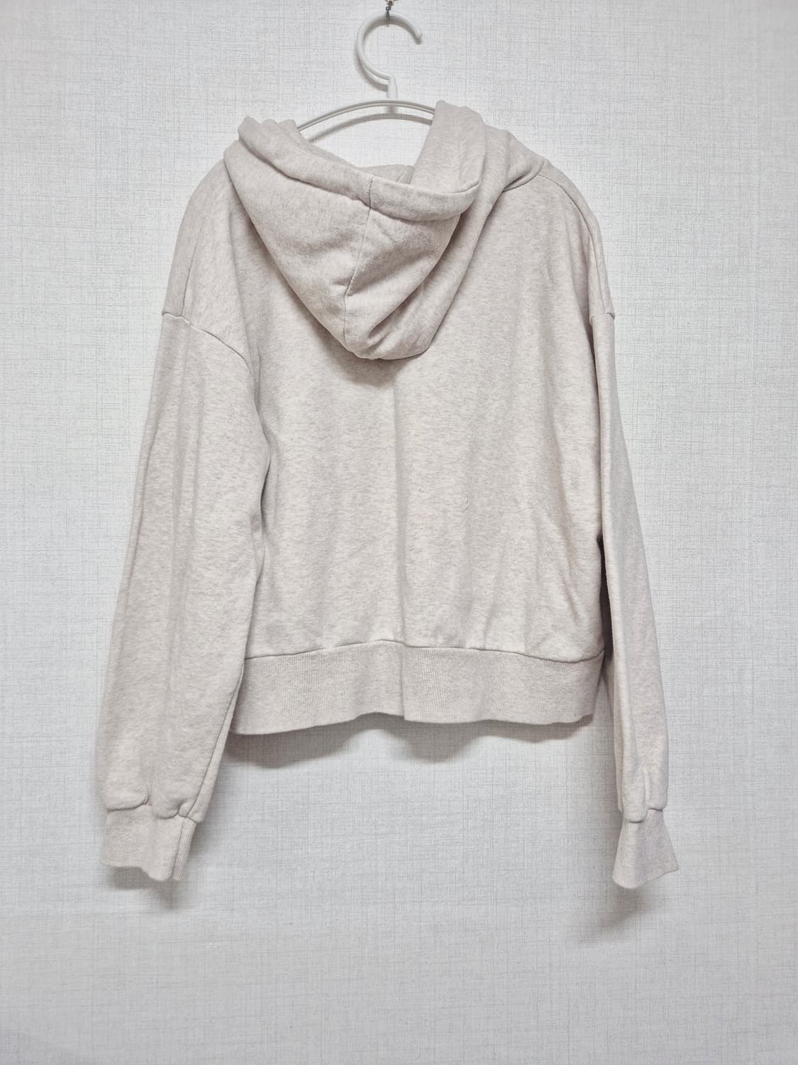 크롭 아이보리 후드티 상품이미지2