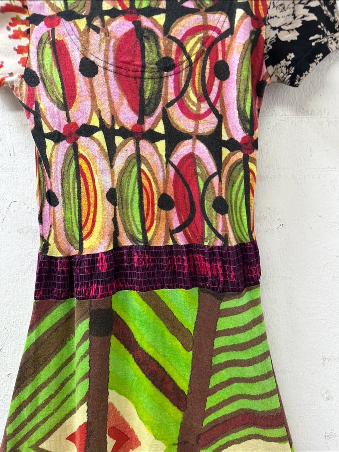 데시구알 Desigual 에스닉 패턴 패치워크 반팔 원피스 상품이미지9