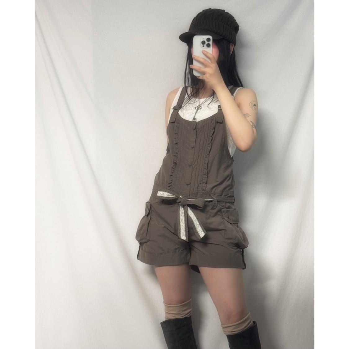 유틸리티 레이스 벨티드 버튼 롬퍼 (+세실맥비 레이스 이너) 상품이미지1