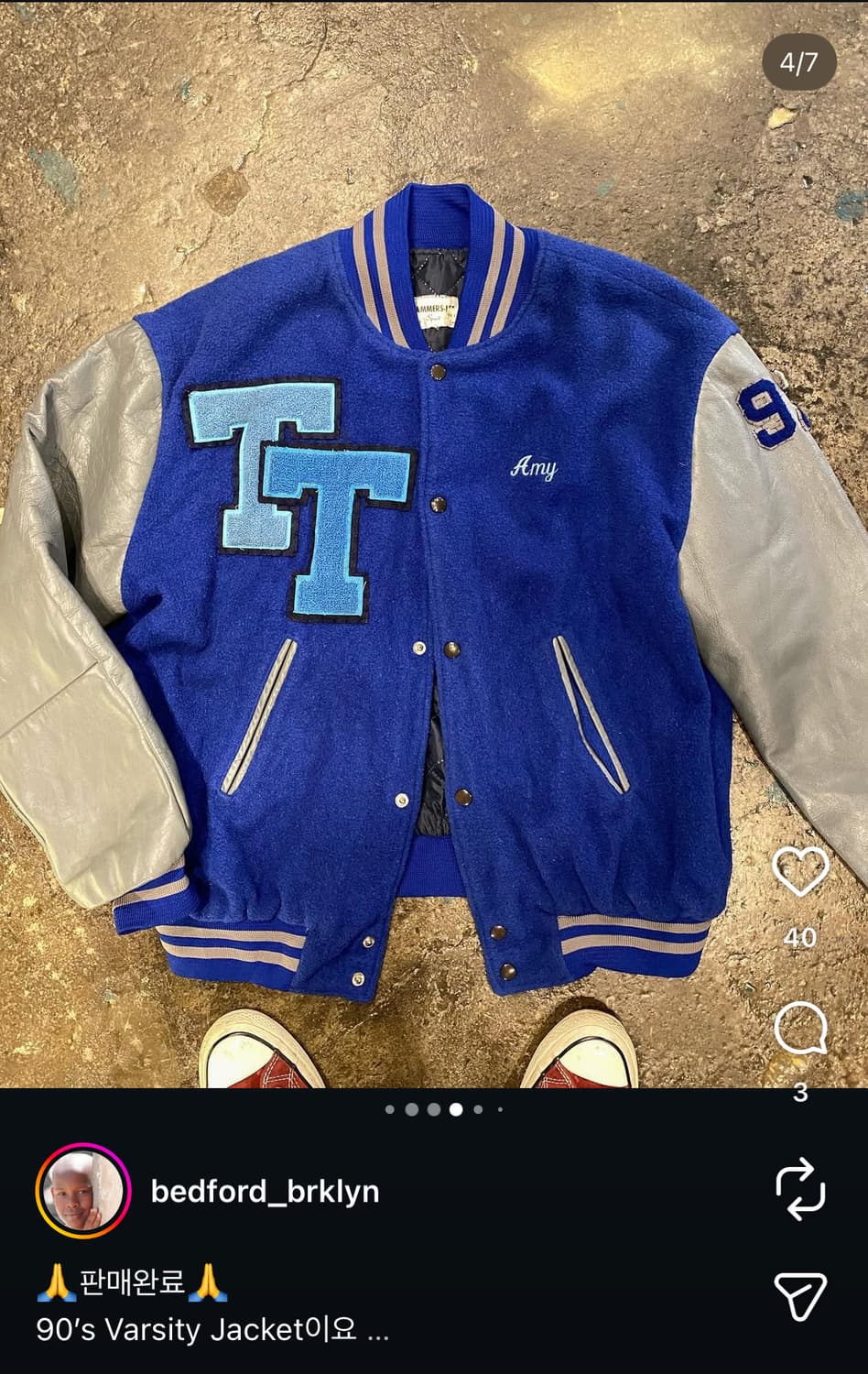 90’s 바시티 자켓 varsity jacket xl 상품이미지3
