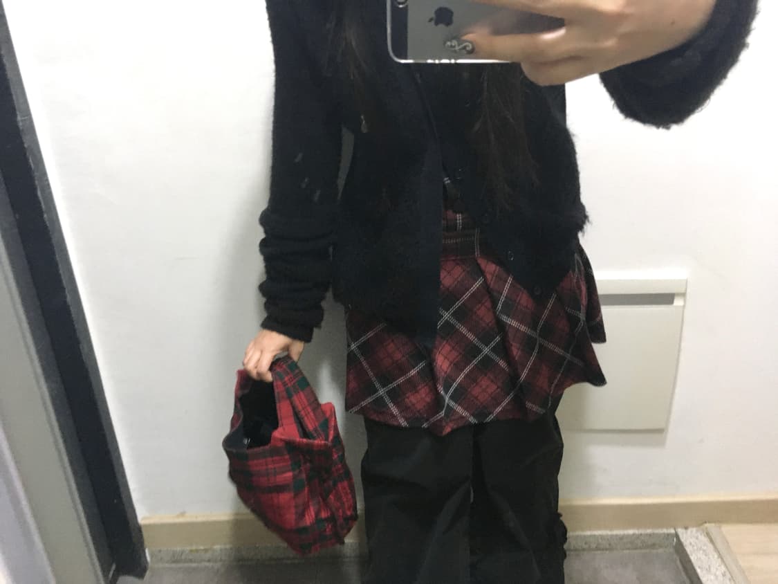 robe de chambre 꼼데가르송 타탄 체크 가방 상품이미지4