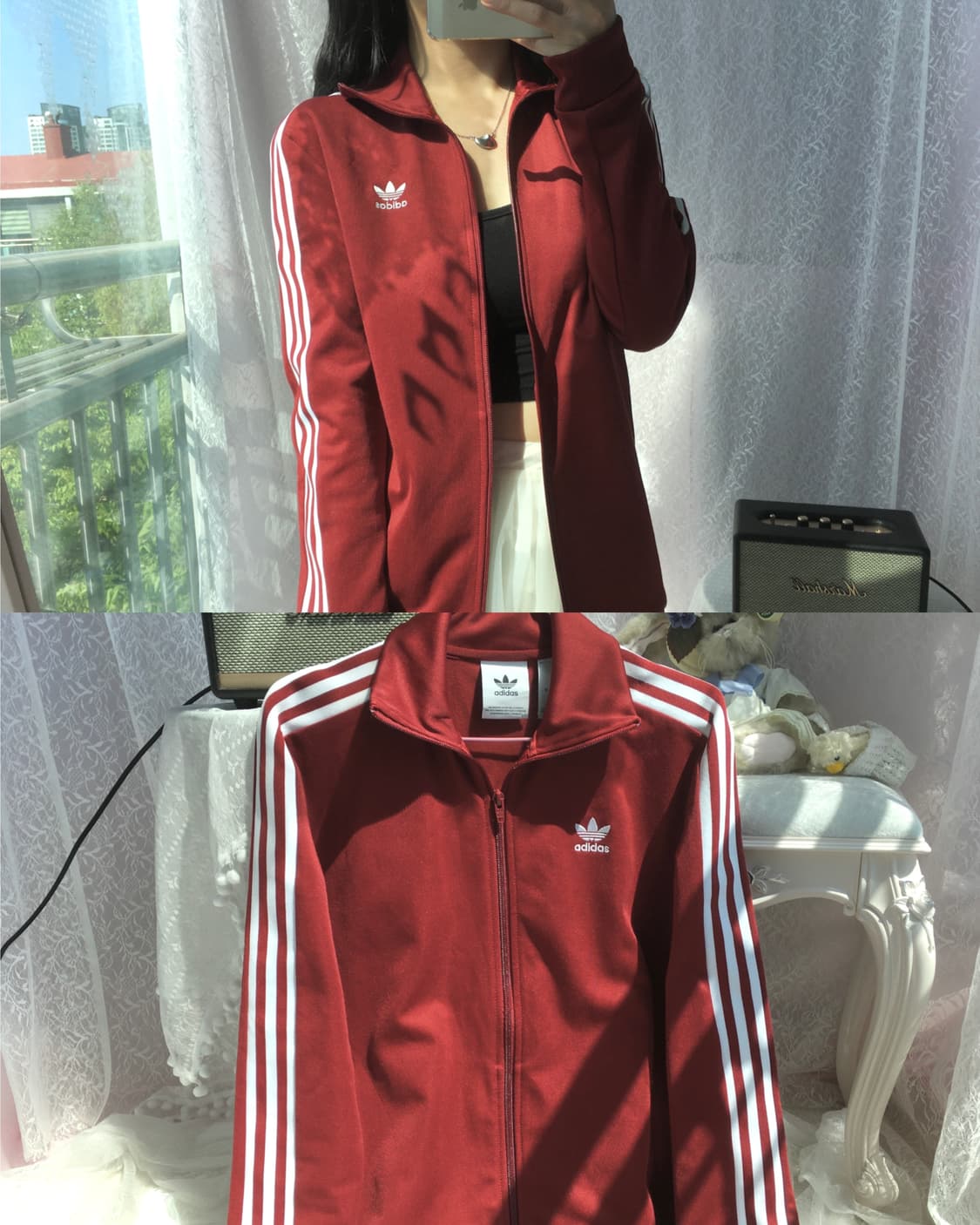 Adidas burgundy beckenbauer jersey 상품이미지3
