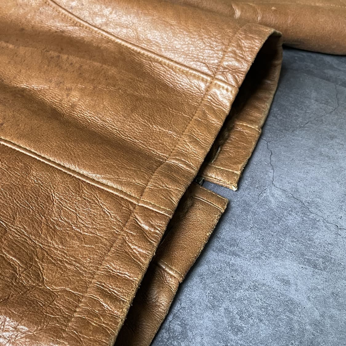 AFFUN 빈티지 양가죽 브라운 시어링 무스탕 상품이미지8