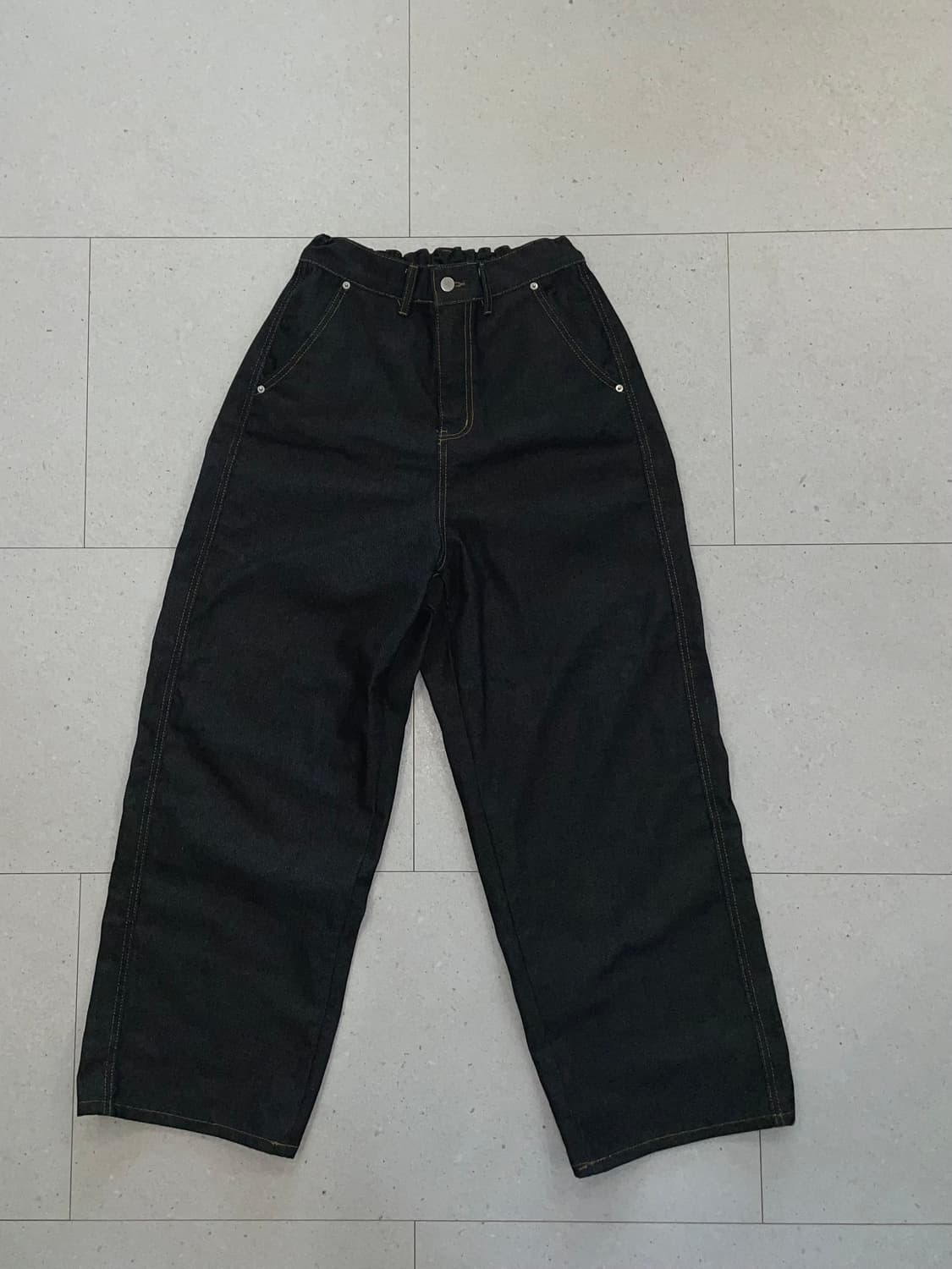 백 프린팅 커브드 데님 상품이미지2